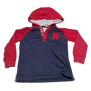Next Direct Boys 5-6yr Long Sleeve Top Hooded Shirt Navy Red Henley Fall Winter